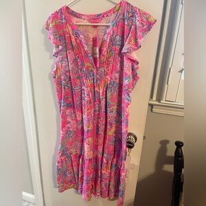 NWT Lilly Pulitzer Golda dress in Pink Isle-Shell Me Something Good. Size Xl.